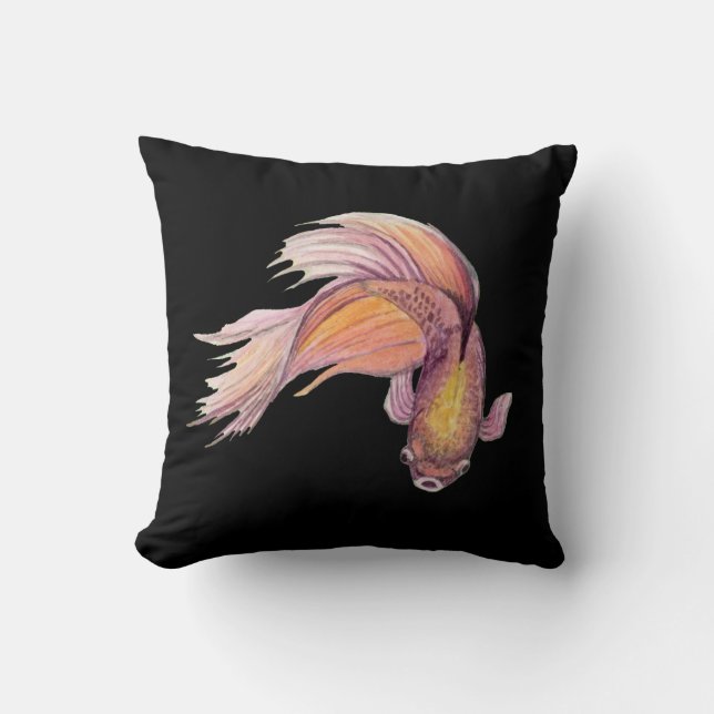 Betta Fish Throw Pillow (Front)