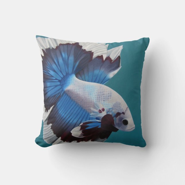 Betta Fish Throw Pillow (Front)