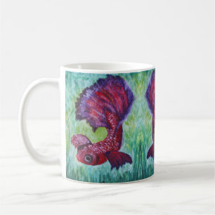Betta fish watercolor coffee mug