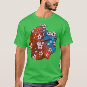 Betta fish with siamese fighting fish and Sakura T T-Shirt