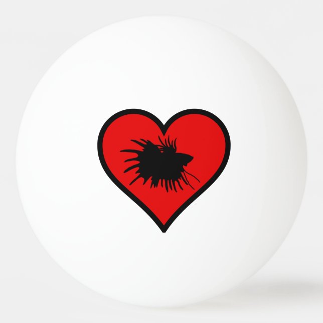 Betta Heart Love Fish Silhouette Ping Pong Ball (Front)