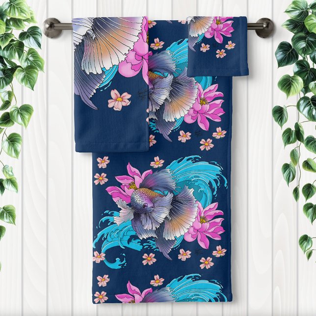 Betta Siamese Fighting Fish Bath Towel Set (Creator Uploaded)