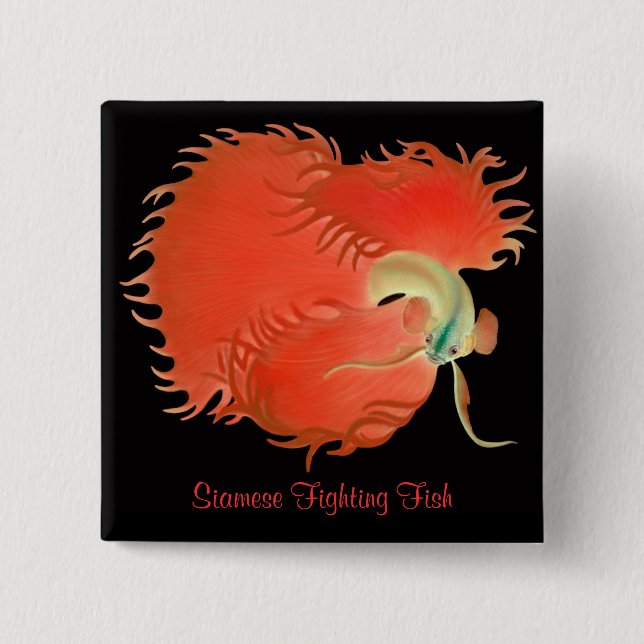 Betta Splendens Fighting Fish Pin (Front)