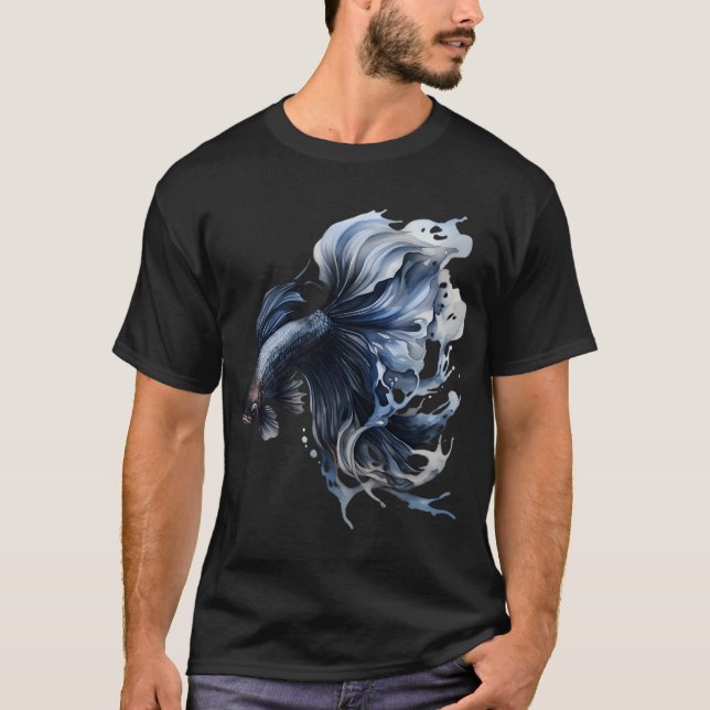 Betta Splendens Watercolor Fish T-Shirt (Front)