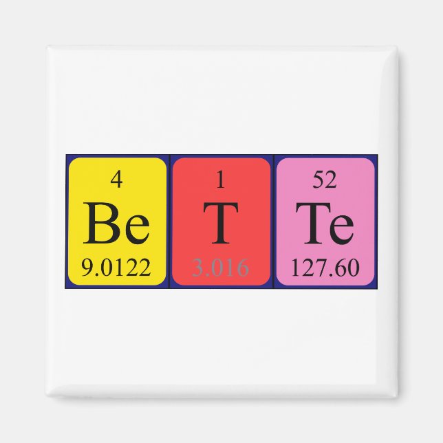 Bette periodic table name magnet (Front)
