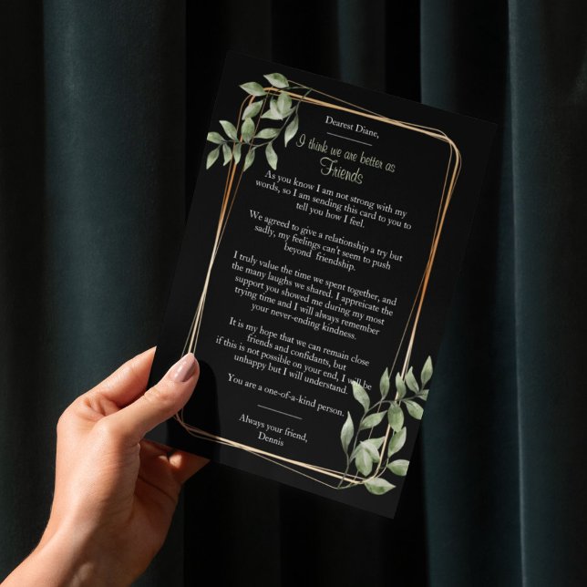 Better As Friends Breakup Card (When you know your relationship is better as friends, this is the breakup card for you.)