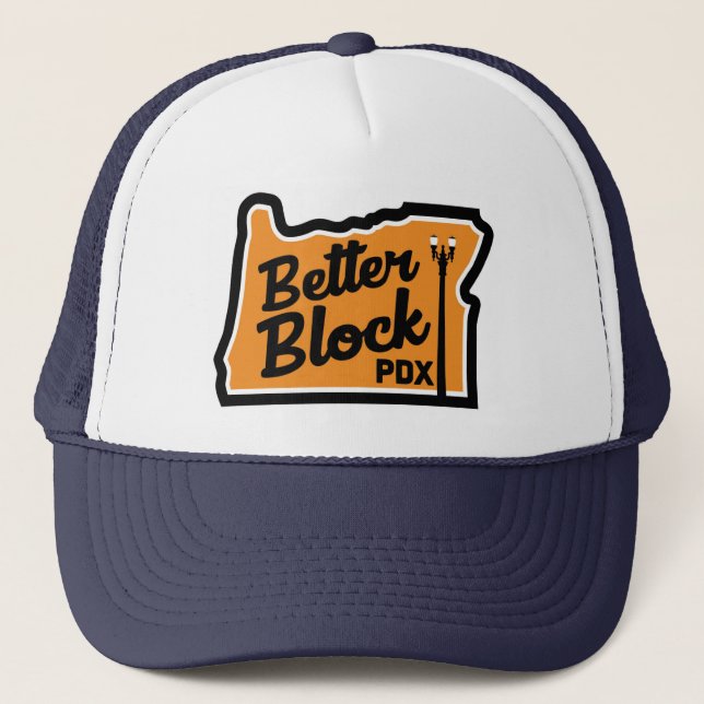 Better Block PDX Logo Trucker Hat (Front)