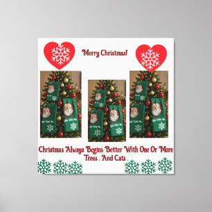 Better Christmas With Cats Canvas Print