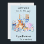Better Days are on the Way Hanukkah 2021 Holiday Card<br><div class="desc">This design was created though digital art. It may be personalized in the area provided by changing the photo and/or text. Or it can be customized by choosing the click to customize further option and delete or change the colour the background, add text, change the text colour or style, or...</div>