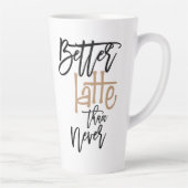 Better Latte Than Never Amusing Coffee Quote Latte Mug (Right)