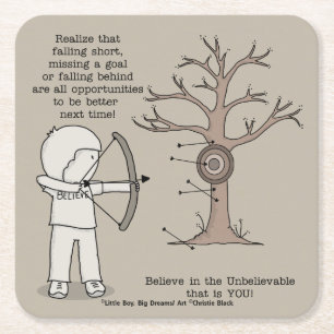 Better Next Time Square Paper Coaster