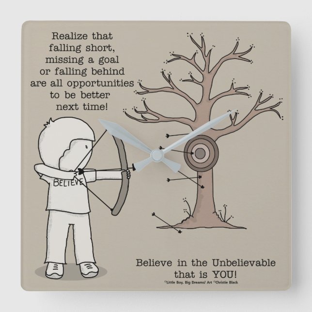 Better Next Time Square Wall Clock (Front)