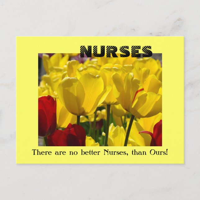Better Nurses postcards Nursing Week Tulip Flowers (Front)