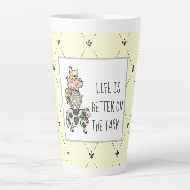 Better on the Farm Stacked Animals  Latte Mug (Front)