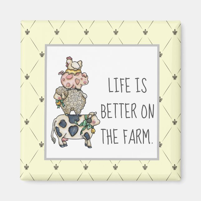 Better on the Farm Stacked Animals Magnet (Front)