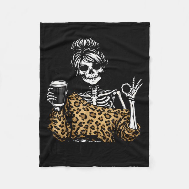 Better Skeleton Leopard Halloween Costume Men Fleece Blanket (Front)