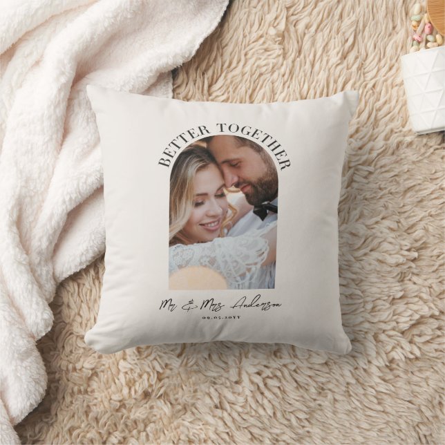 Better together arch photo wedding gift home decor throw pillow (Blanket)