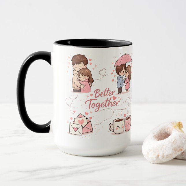 Better Together Coffee Mug – Perfect Romantic Gift (Avec donut)