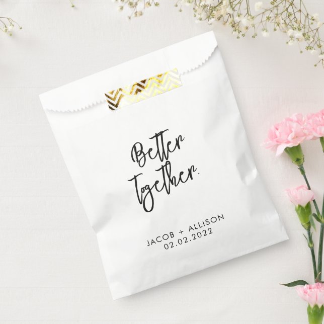 Better Together elegant Wedding  Favor Bag (Sealed)