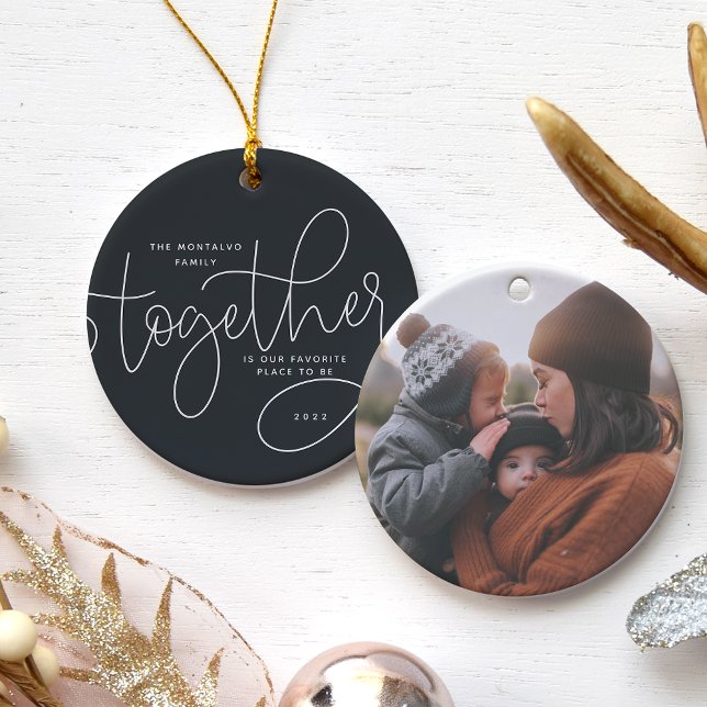 Better Together | Holiday Photo Ceramic Ornament (Creator Uploaded)
