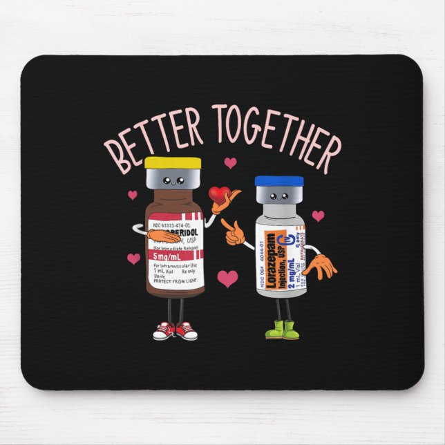 Better-Together ICU Nurse Valentines Day Mouse Pad (Front)