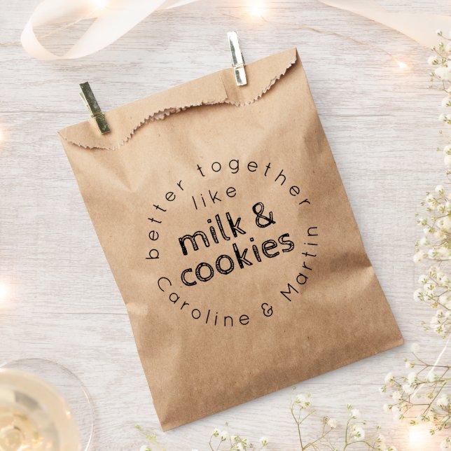 Better Together Like Milk and Cookies Wedding Favour Bag (Clipped)