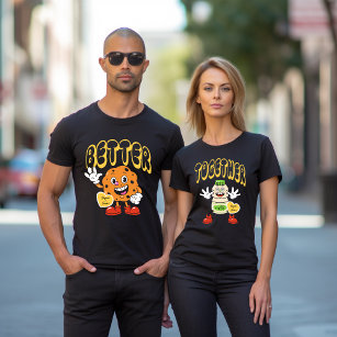Better Together Matching Couple Name Coffee Doughn T-Shirt