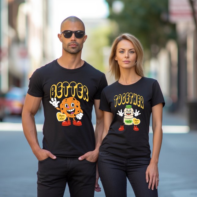 Better Together Matching Couple Name Coffee Doughn T-Shirt (Creator Uploaded)