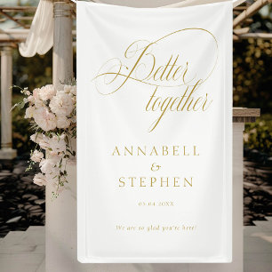 Better Together! Modern, Calligraphy, White Banner