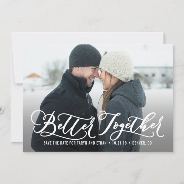 Better Together Modern Save The Date Card (Front)