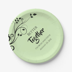 Better Together Personalized Wedding Paper Plates