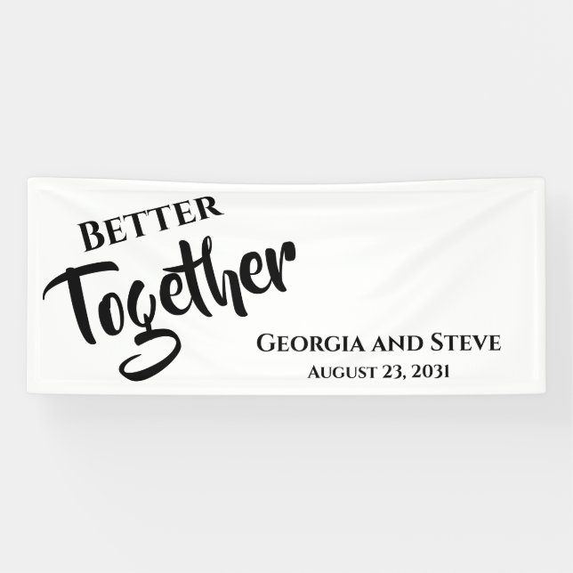 Better Together Personalized Wedding Party Banner (Horizontal)