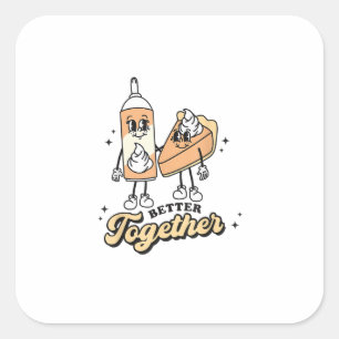 Better Together Pie and Whipped Cream Playful Food Square Sticker