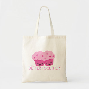 Better Together Two Cupcakes Pink Valentine's Tote Bag