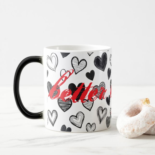 "Better Together" Whimsical Doodle Art Hand Drawn  Magic Mug (With Donut)