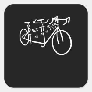 Better Together White Minimal Aesthetic  Square Sticker