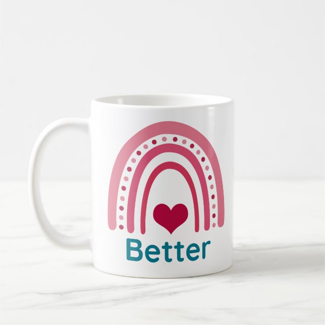 Better Viva Magenta Boho Rainbow Coffee Mug (Left)