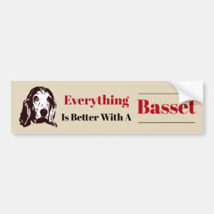 Better With A Basset Bumper Sticker