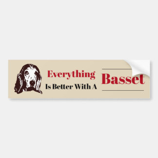 Better With A Basset Bumper Sticker