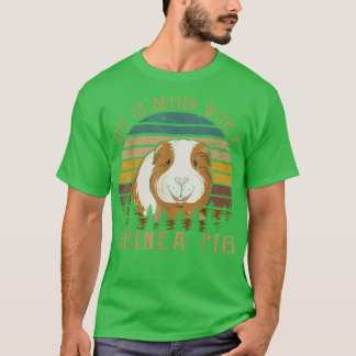 Better With A Guinea Pig Cute Animals Vintage Arts T-Shirt