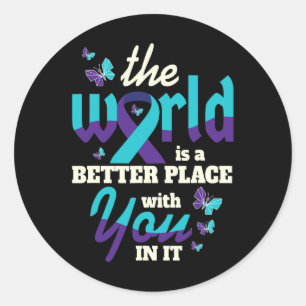 Better With You Suicide Awareness Mental Health Classic Round Sticker