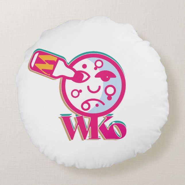 BETTER WITHOUT ALCOHOL BY MASANSER (LUNA) ROUND PILLOW (Back)