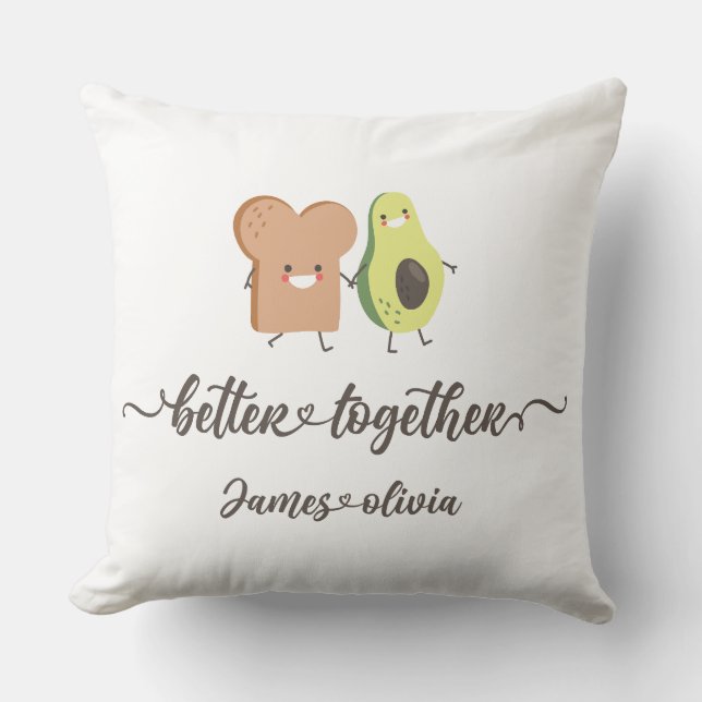 BetterTogether Avocado & Toast Personalized pillow (Front)