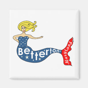 Betterton, Maryland Mermaid Square Magnet