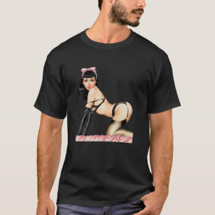 Bettie Page Vintage Retro Pinup 1950s Betty Pink C T-Shirt