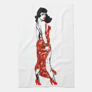 bettie pin up kitchen towel