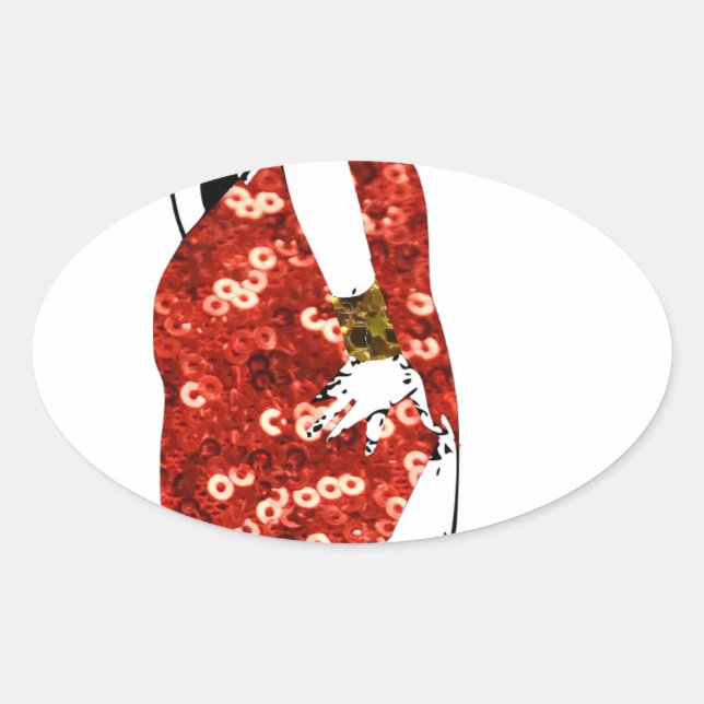 bettie pin up oval sticker (Front)