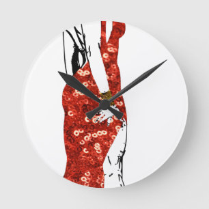 bettie pin up round clock
