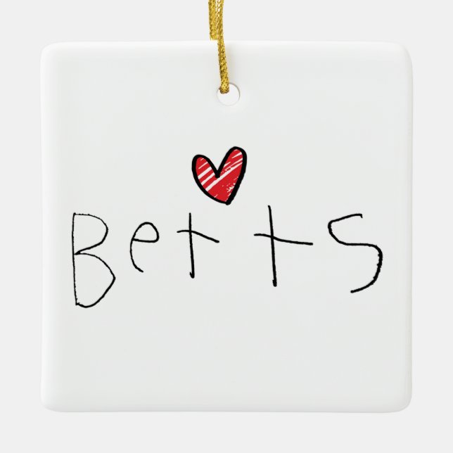 Betts Christmas 2018 Ceramic Ornament (Front)