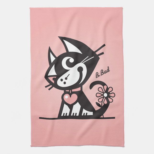 BETTY BAD KITTY KITCHEN TOWEL (Vertical)